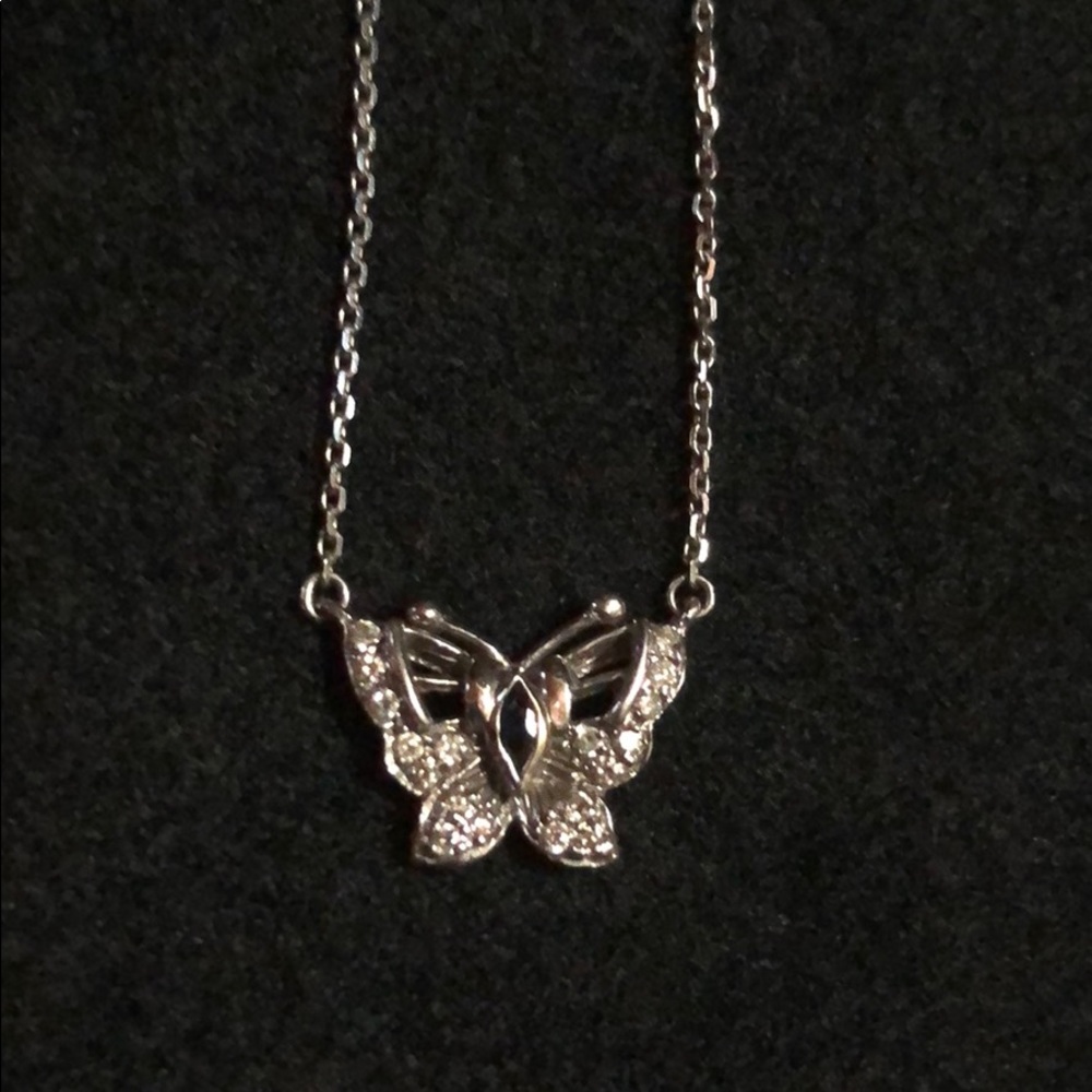 14 Karat Diamond & Sapphire Butterfly 🦋 Necklace